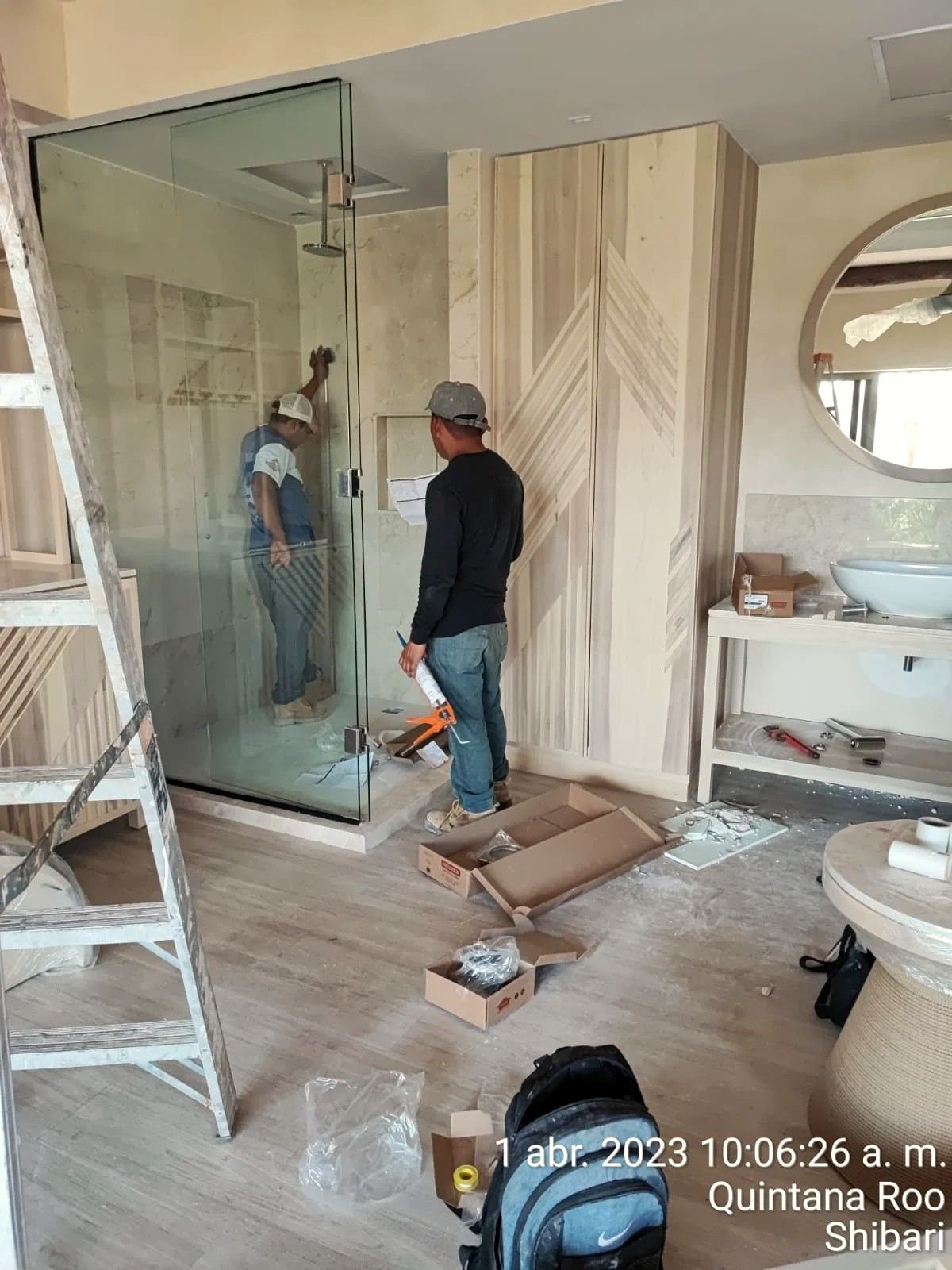 Baño de villa en obra